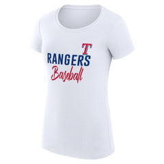 Texas Rangers G-III 4Her by Carl Banks Women's Super-Slim Fit Lightweight Team Graphic T-Shirt - White T-shirts