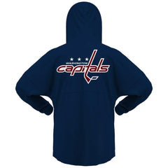 NHL Washington Capitals Fanatics Women's Jersey Lace-Up V-Neck Long Sleeve Hoodie T-Shirt - Navy