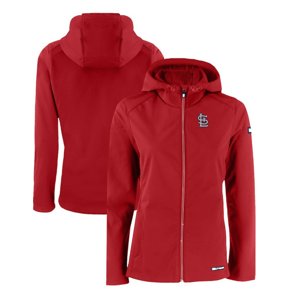 St. Louis Cardinals Cutter & Buck Women's Evoke Eco Softshell Recycled Full-Zip Jacket - Red Jackets