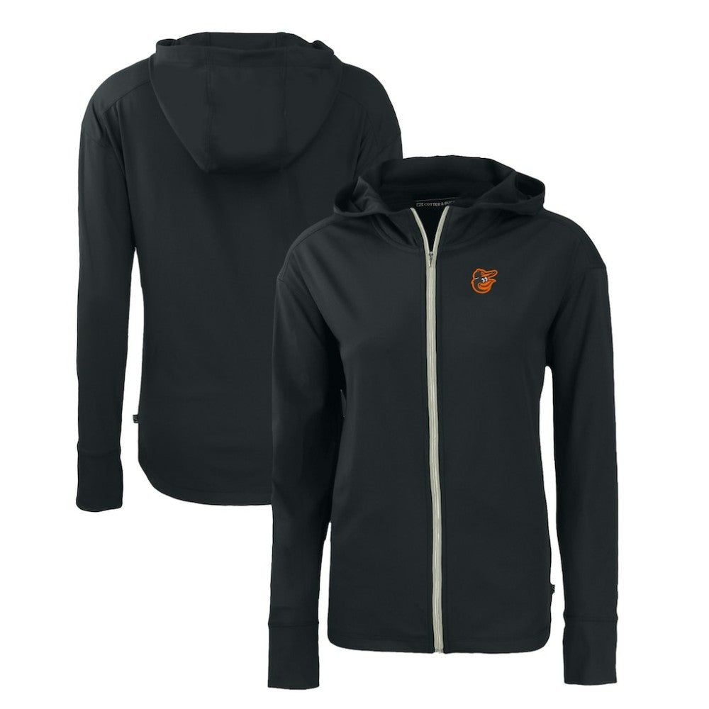 Baltimore Orioles Cutter & Buck Women's Daybreak Eco Recycled Full-Zip Hoodie - Black Hoodies