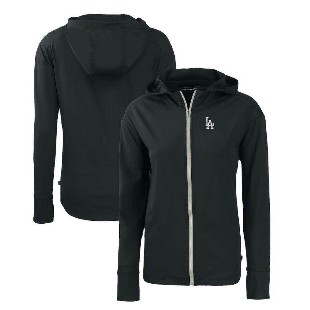 Los Angeles Dodgers Cutter & Buck Women's Daybreak Eco Recycled Full-Zip Hoodie - Black Hoodies