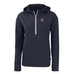 Chicago Cubs Cutter & Buck Women's Daybreak Eco Recycled Half-Zip Hoodie - Navy Hoodies