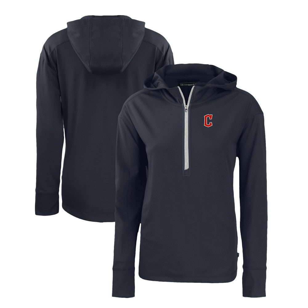 Cleveland Guardians Cutter & Buck Women's Daybreak Eco Recycled Half-Zip Hoodie - Navy Hoodies