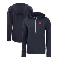 Cleveland Guardians Cutter & Buck Women's Daybreak Eco Recycled Half-Zip Hoodie - Navy Hoodies