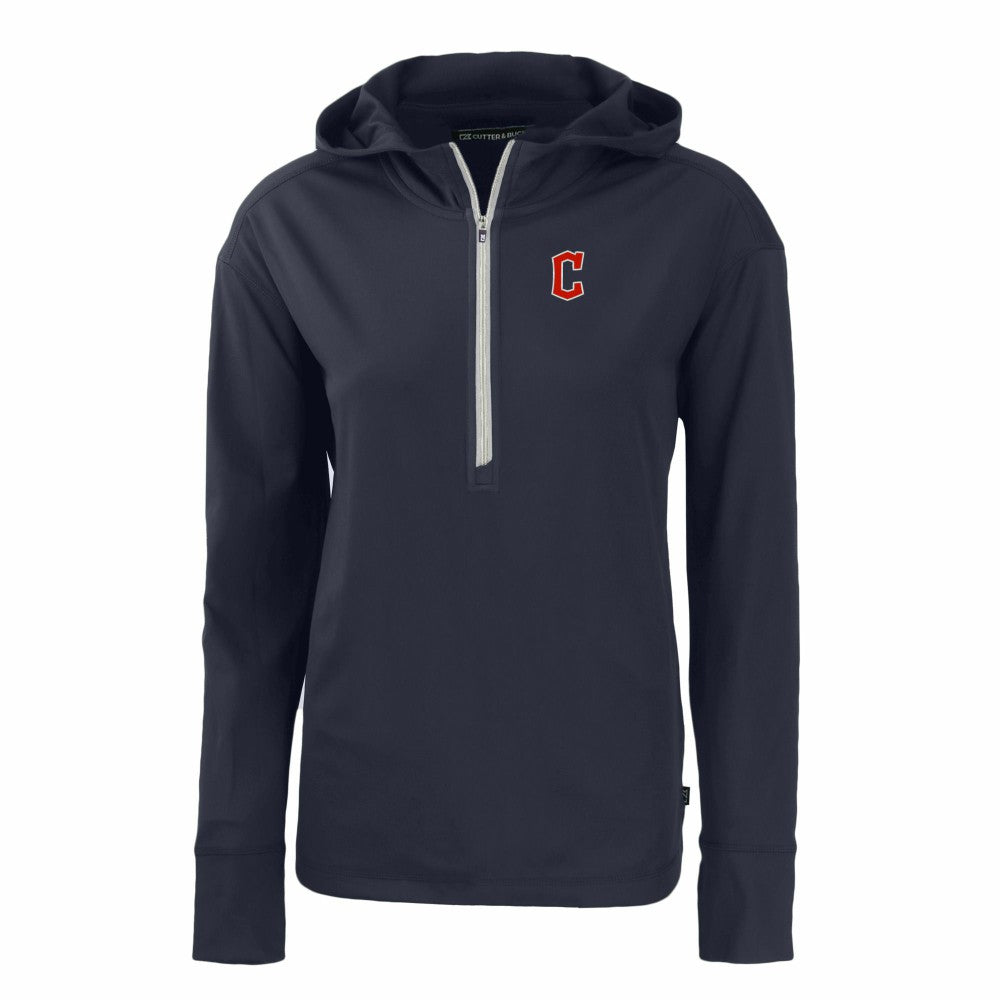 Cleveland Guardians Cutter & Buck Women's Daybreak Eco Recycled Half-Zip Hoodie - Navy Hoodies