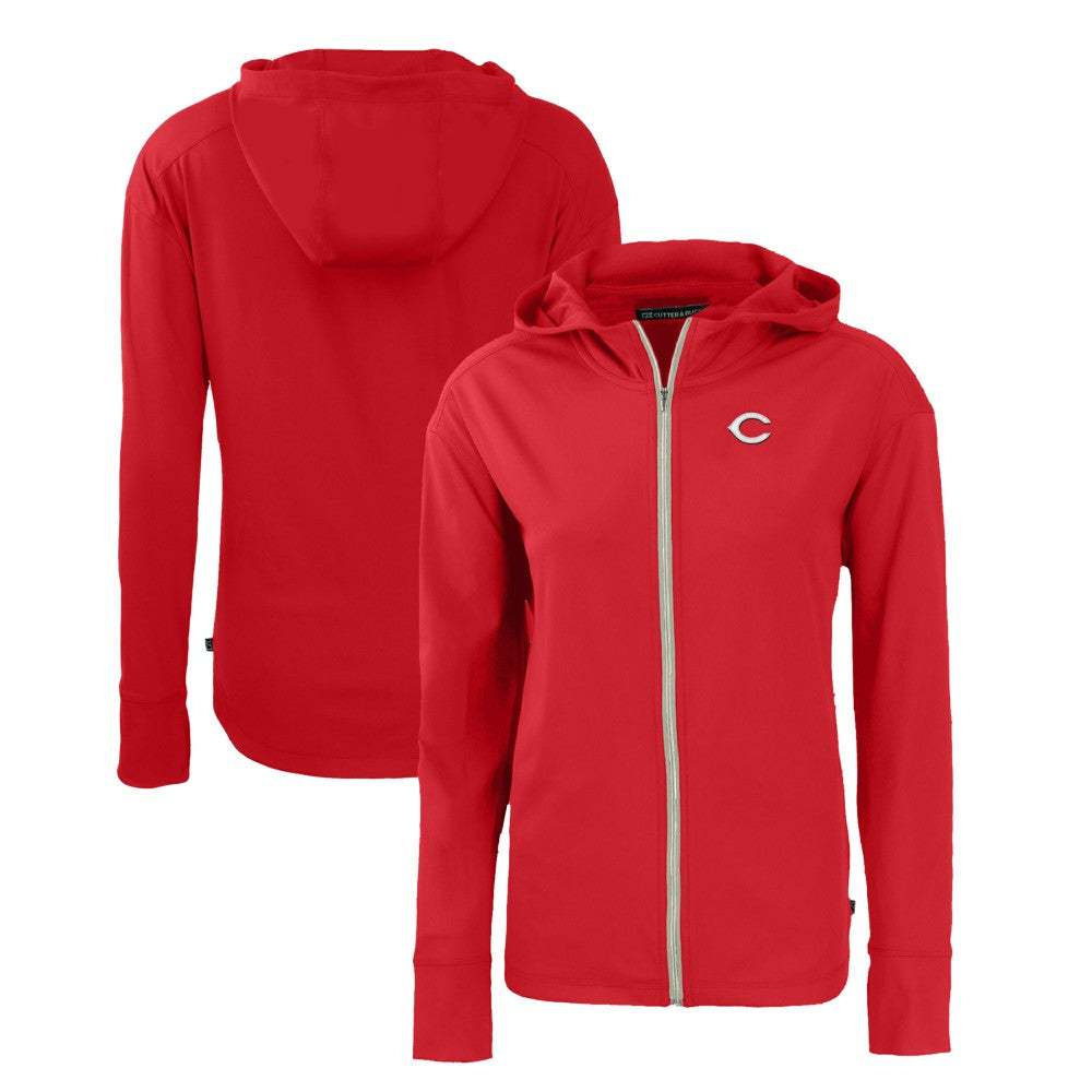Cincinnati Reds Cutter & Buck Women's Daybreak Eco Recycled Full-Zip Hoodie - Red Hoodies