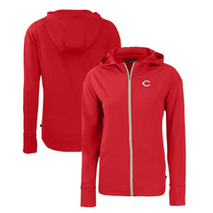 Cincinnati Reds Cutter & Buck Women's Daybreak Eco Recycled Full-Zip Hoodie - Red Hoodies