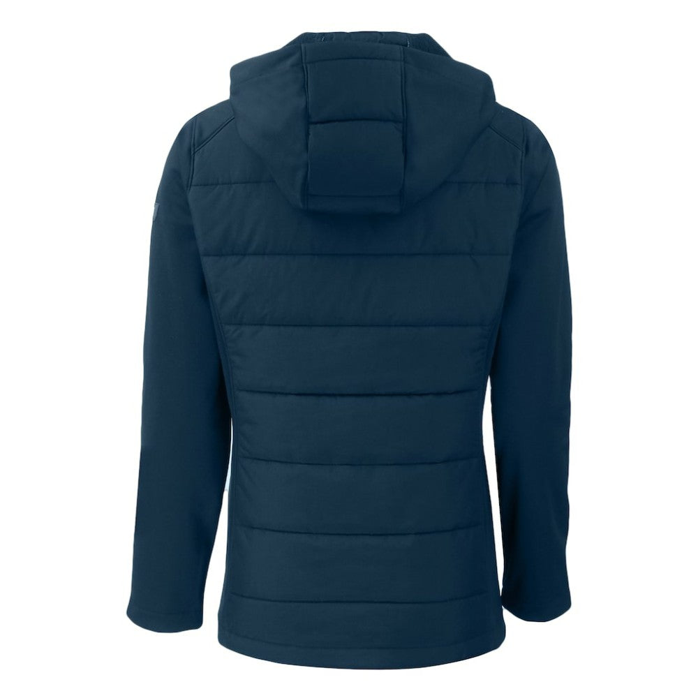 Boston Red Sox Cutter & Buck Women's Evoke Hybrid Eco Softshell Recycled Full-Zip Hoodie Jacket - Navy Jackets