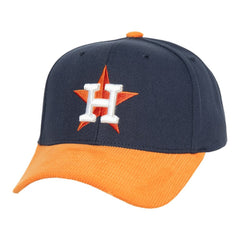 Houston Astros Mitchell & Ness Corduroy Pro Snapback Hat - Navy/Orange Hats