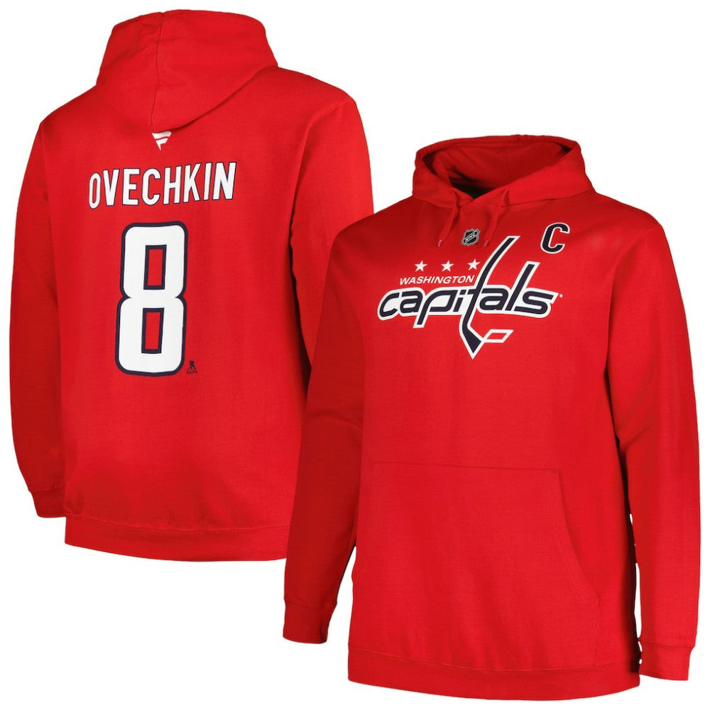NHL Alexander Ovechkin Washington Capitals Profile Big & Tall Name & Number Pullover Hoodie - Red
