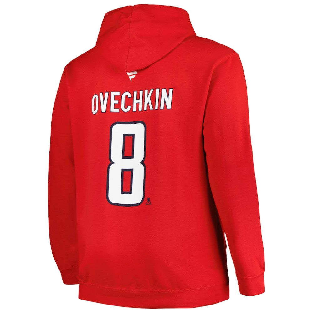 NHL Alexander Ovechkin Washington Capitals Profile Big & Tall Name & Number Pullover Hoodie - Red