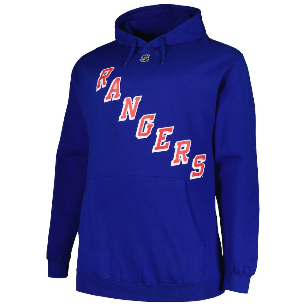 NHL Mika Zibanejad New York Rangers Profile Big & Tall Name & Number Pullover Hoodie - Blue