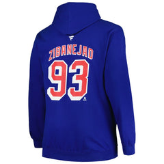 NHL Mika Zibanejad New York Rangers Profile Big & Tall Name & Number Pullover Hoodie - Blue