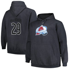 NHL Nathan MacKinnon Colorado Avalanche Profile Big & Tall Name & Number Pullover Hoodie - Charcoal