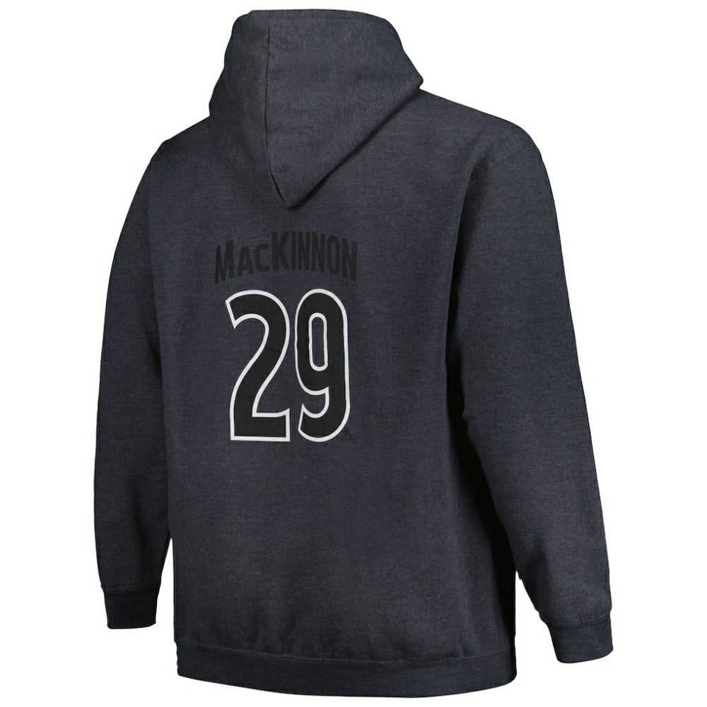 NHL Nathan MacKinnon Colorado Avalanche Profile Big & Tall Name & Number Pullover Hoodie - Charcoal
