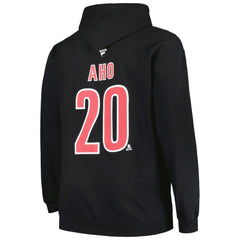 NHL Sebastian Aho Carolina Hurricanes Profile Big & Tall Name & Number Pullover Hoodie - Black