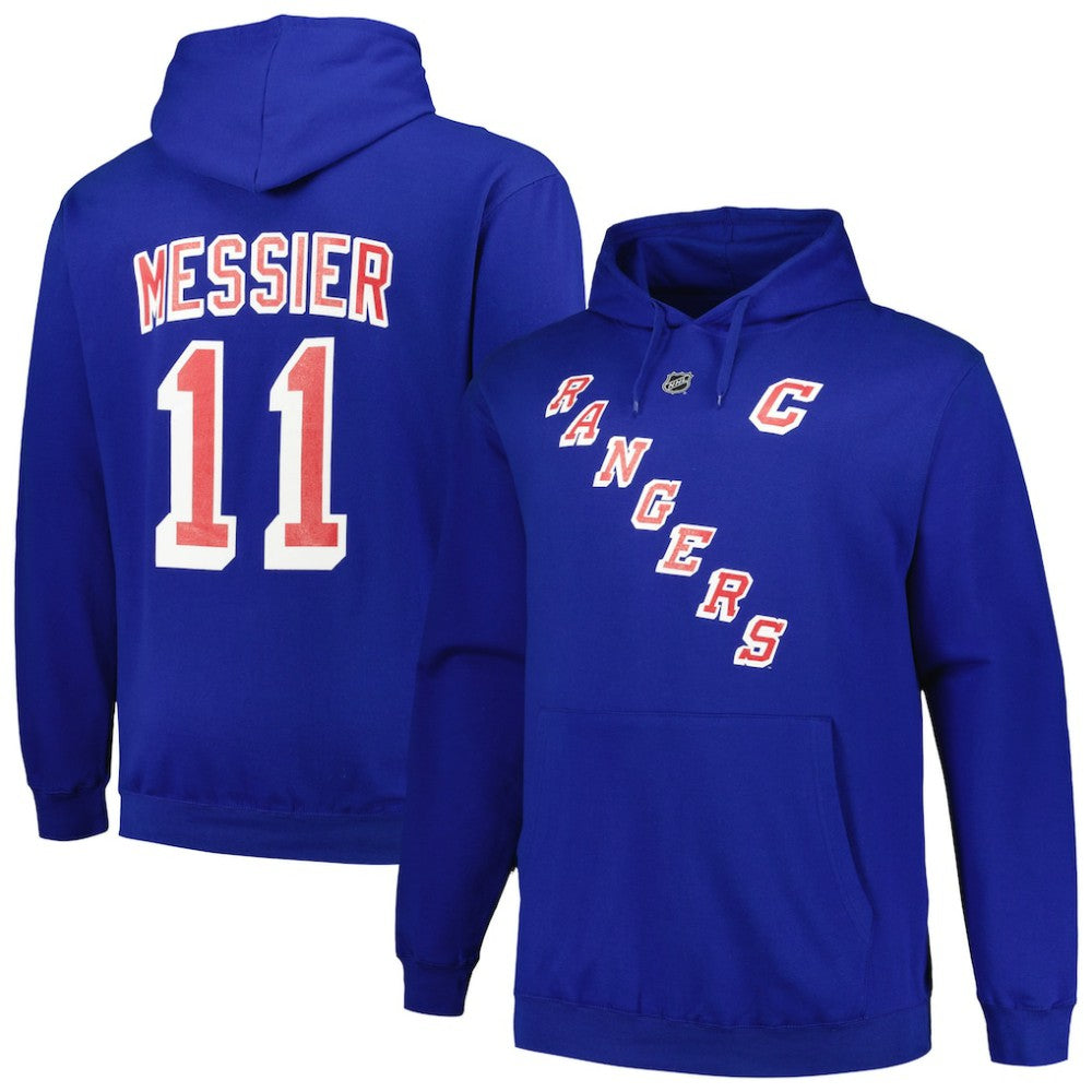 NHL Mark Messier New York Rangers Mitchell & Ness Name & Number Pullover Hoodie - Blue