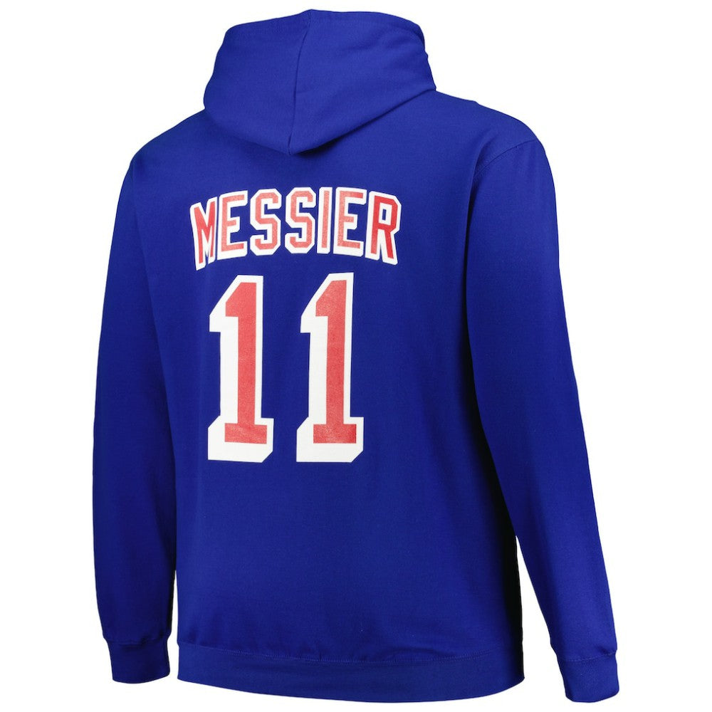 NHL Mark Messier New York Rangers Mitchell & Ness Name & Number Pullover Hoodie - Blue