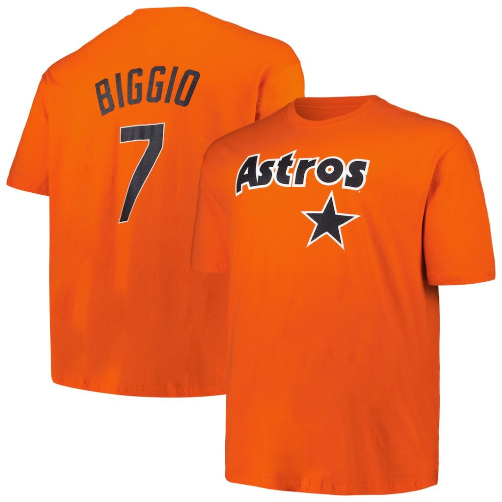 Craig Biggio Houston Astros Profile Big & Tall Cooperstown Collection Player Name & Number T-Shirt - Orange T-shirts