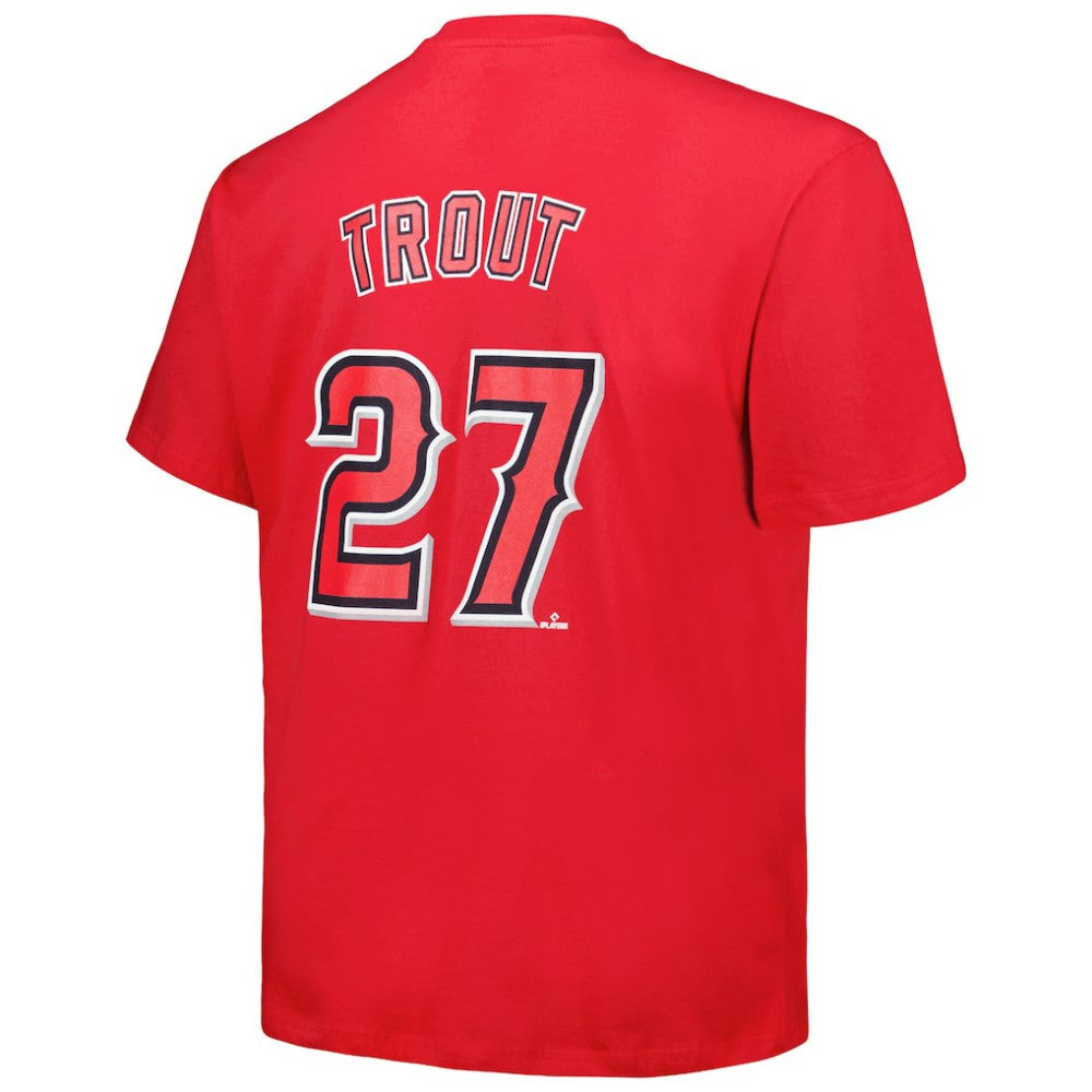 Mike Trout Los Angeles Angels Fanatics Big & Tall Name & Number T-Shirt - Red T-shirts