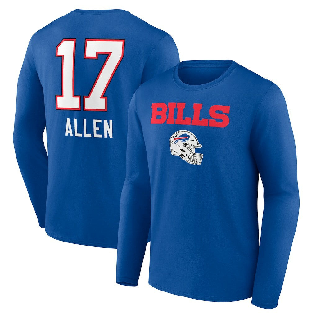 Josh Allen Buffalo Bills Team Wordmark Long Sleeve T-Shirt Royal