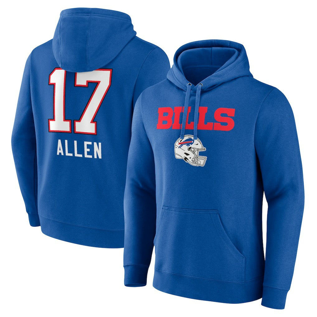 Josh Allen Buffalo Bills Team Wordmark Pullover Hoodie Royal