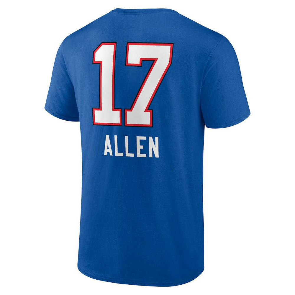 Josh Allen Buffalo Bills Team Wordmark Name & Number T-Shirt Royal