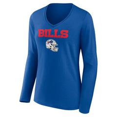 Josh Allen Buffalo Bills Women's Team Wordmark Long Sleeve V-Neck T-Shirt Royal
