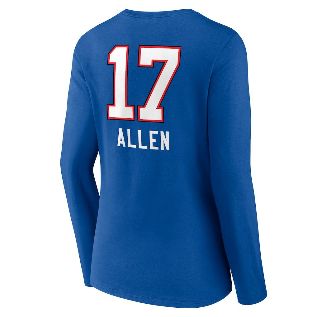 Josh Allen Buffalo Bills Women's Team Wordmark Long Sleeve V-Neck T-Shirt Royal