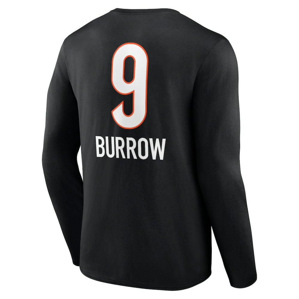 Joe Burrow Cincinnati Bengals Team Wordmark Long Sleeve T-Shirt Black