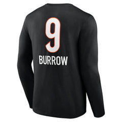 Joe Burrow Cincinnati Bengals Team Wordmark Long Sleeve T-Shirt Black