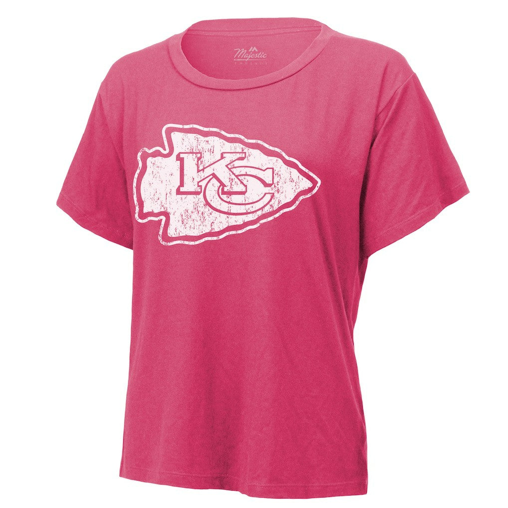Patrick Mahomes Kansas City Chiefs Majestic Threads Women's Name & Number T-Shirt Pink
