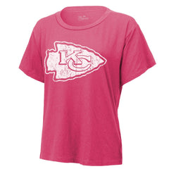 Patrick Mahomes Kansas City Chiefs Majestic Threads Women's Name & Number T-Shirt Pink