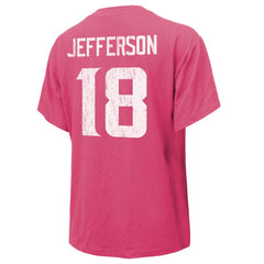 Justin Jefferson Minnesota Vikings Majestic Threads Women's Name & Number T-Shirt Pink