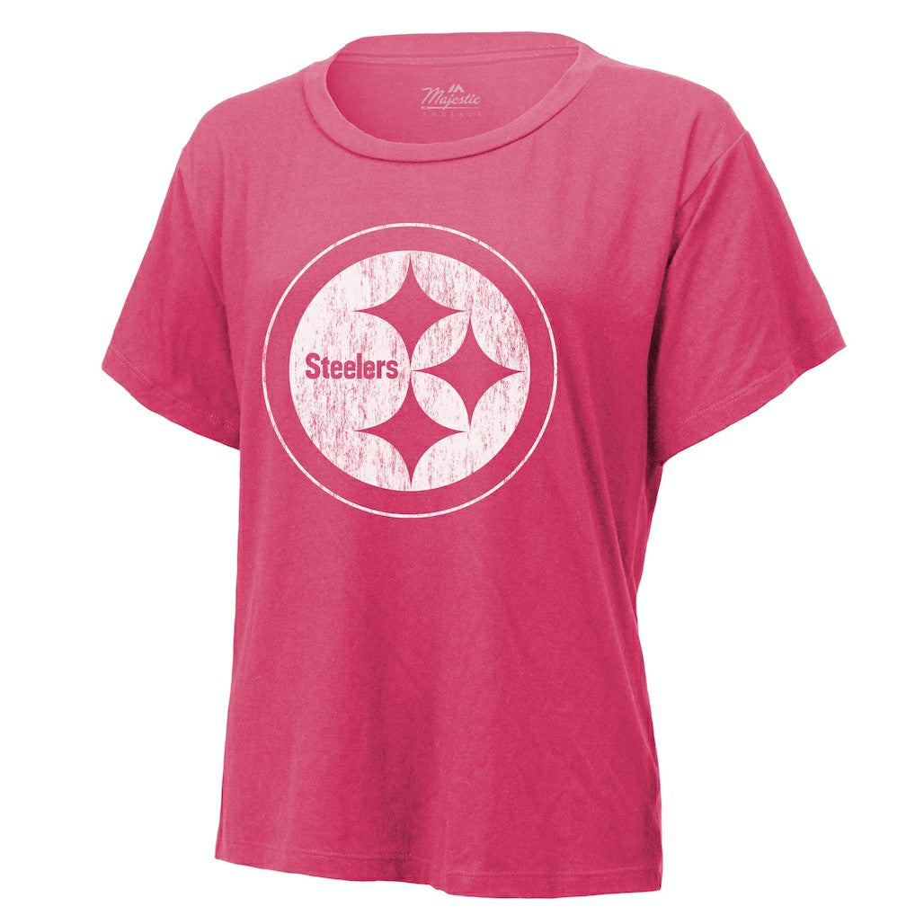T.J. Watt Pittsburgh Steelers Majestic Threads Women's Name & Number T-Shirt Pink