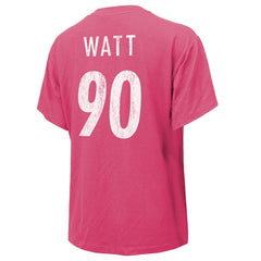 T.J. Watt Pittsburgh Steelers Majestic Threads Women's Name & Number T-Shirt Pink