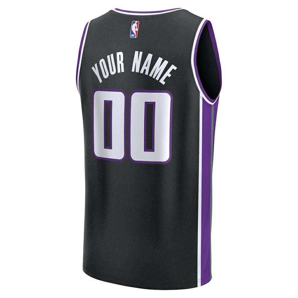 Sacramento Kings Fast Break Custom Jersey Icon Edition Black