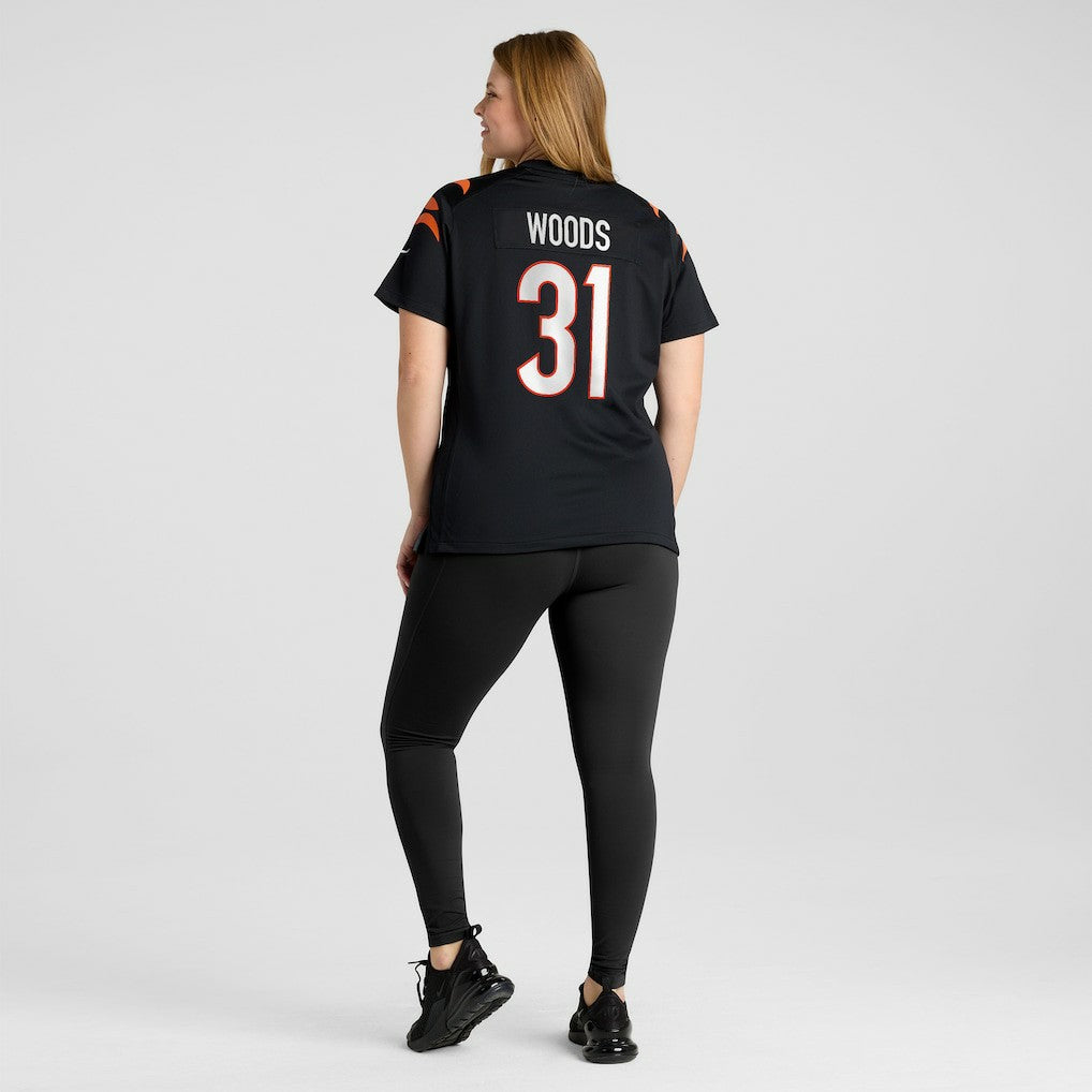 Ickey Woods Cincinnati Bengals Women's Retired Player Game Jersey Black