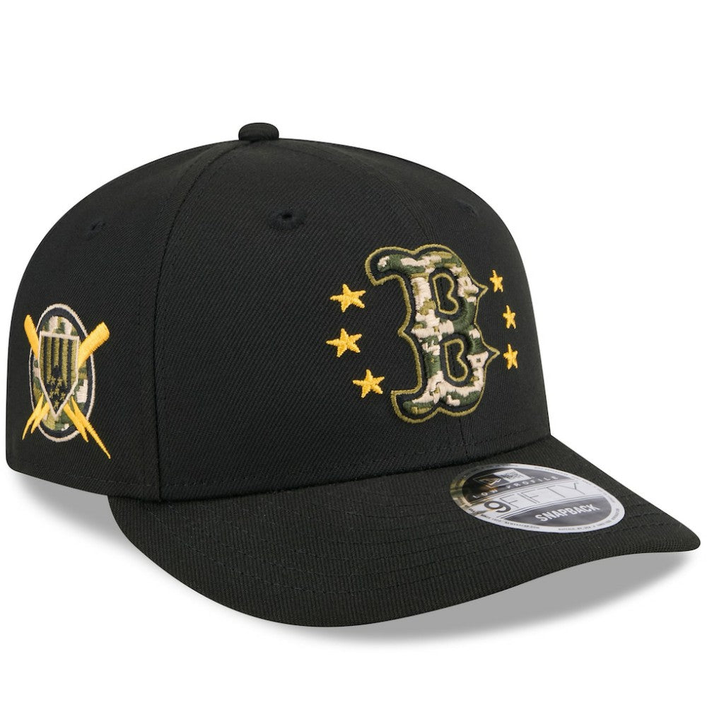 Boston Red Sox New Era 2024 Armed Forces Day Low Profile 9FIFTY Snapback Hat - Black Hats