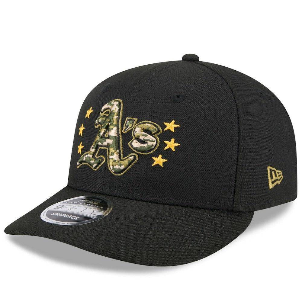 Athletics New Era 2024 Armed Forces Day Low Profile 9FIFTY Snapback Hat - Black Hats