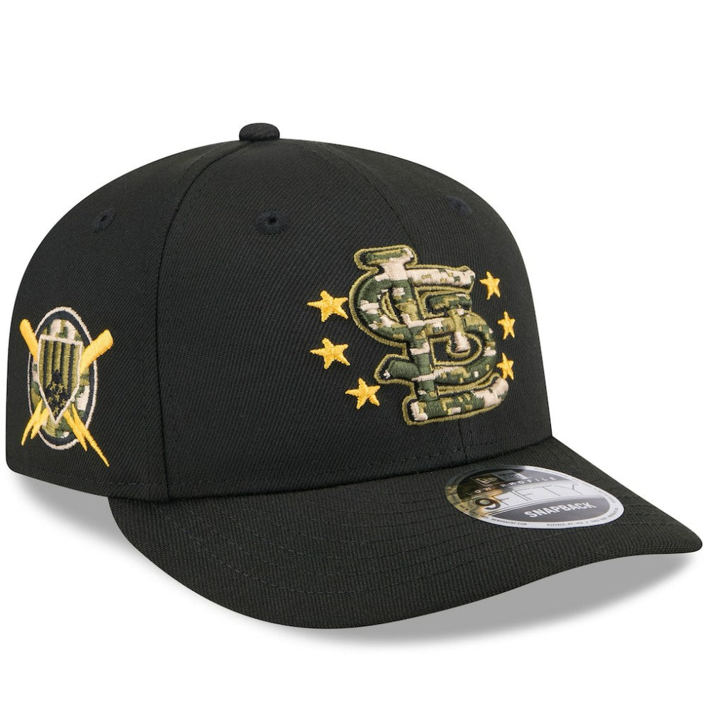 St. Louis Cardinals New Era 2024 Armed Forces Day Low Profile 9FIFTY Snapback Hat - Black Hats