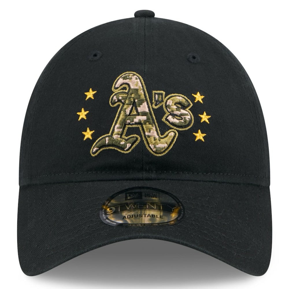 Athletics New Era 2024 Armed Forces Day 9TWENTY Adjustable Hat - Black Hats