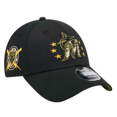 Miami Marlins New Era 2024 Armed Forces Day 9FORTY Adjustable Hat - Black Hats