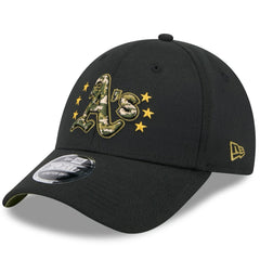 Athletics New Era 2024 Armed Forces Day 9FORTY Adjustable Hat - Black Hats