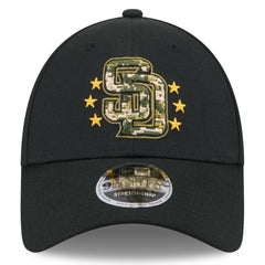 San Diego Padres New Era 2024 Armed Forces Day 9FORTY Adjustable Hat - Black Hats