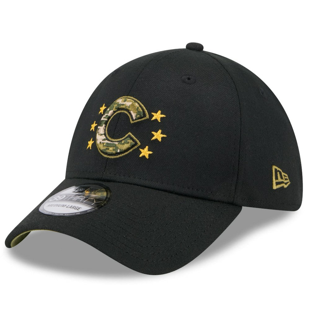 Chicago Cubs New Era 2024 Armed Forces Day 39THIRTY Flex Hat - Black Hats