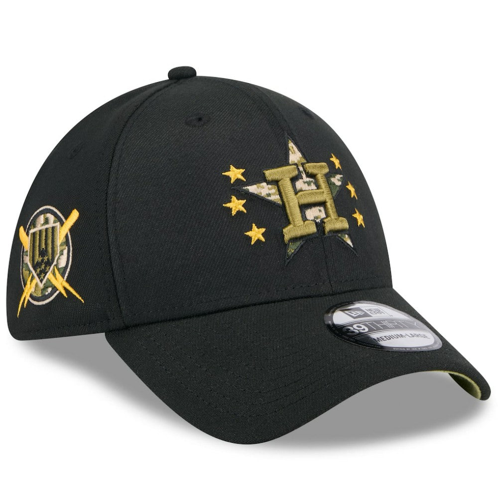 Houston Astros New Era 2024 Armed Forces Day 39THIRTY Flex Hat - Black Hats