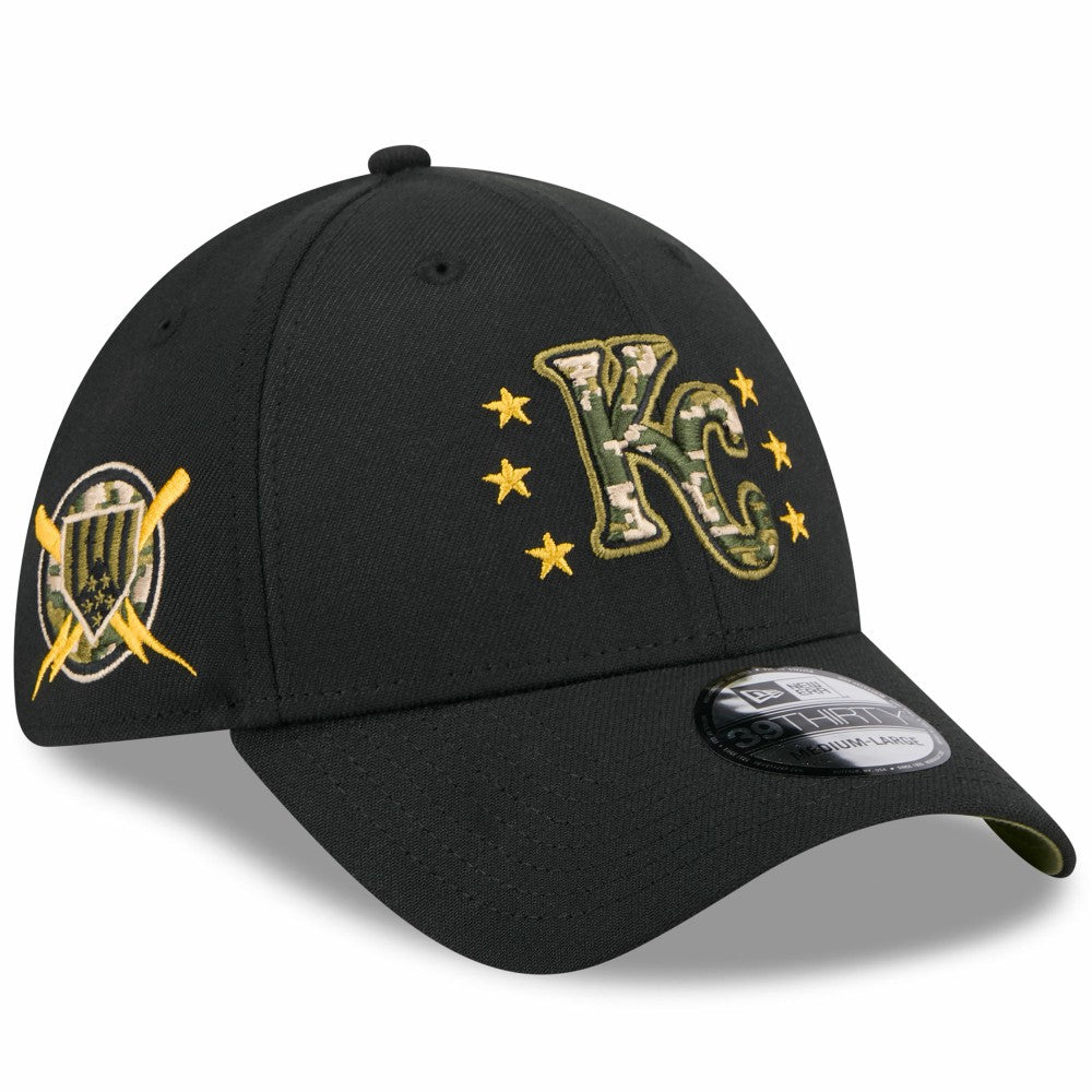 Kansas City Royals New Era 2024 Armed Forces Day 39THIRTY Flex Hat - Black Hats