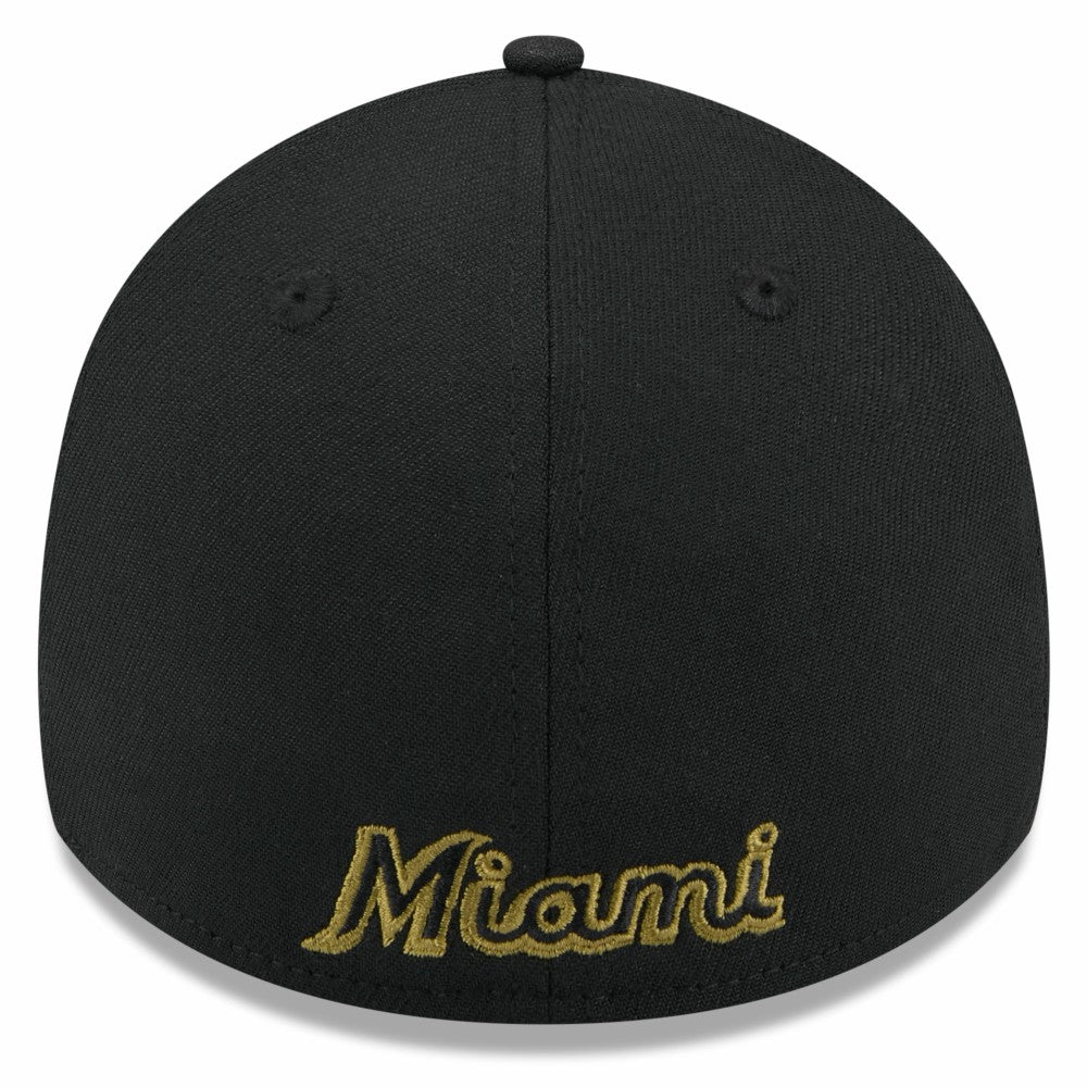 Miami Marlins New Era 2024 Armed Forces Day 39THIRTY Flex Hat - Black Hats