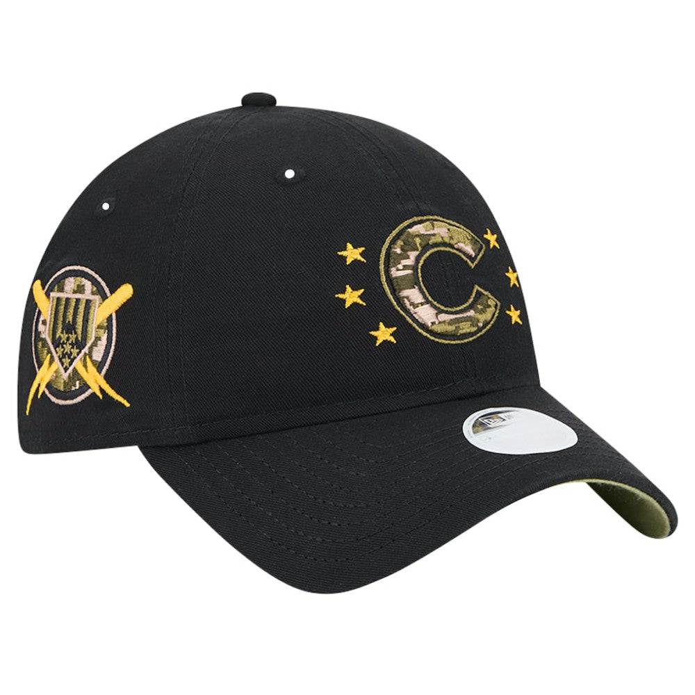 Chicago Cubs New Era Women's 2024 Armed Forces Day 9TWENTY Adjustable Hat - Black Hats